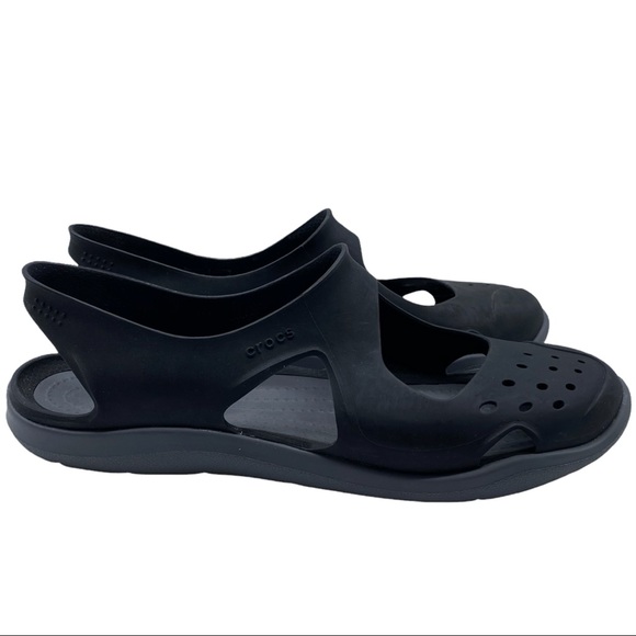 Crocs Swiftwater Wave Black Shoe Size 6 - Picture 3 of 10